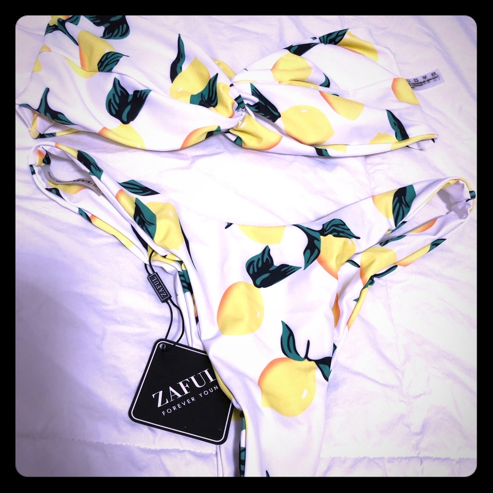 Bandeau lemon swimsuit